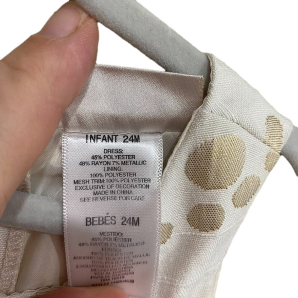 Girls Jenny&Me white and gold Sunday dress, 24 month - Picture 5 of 5